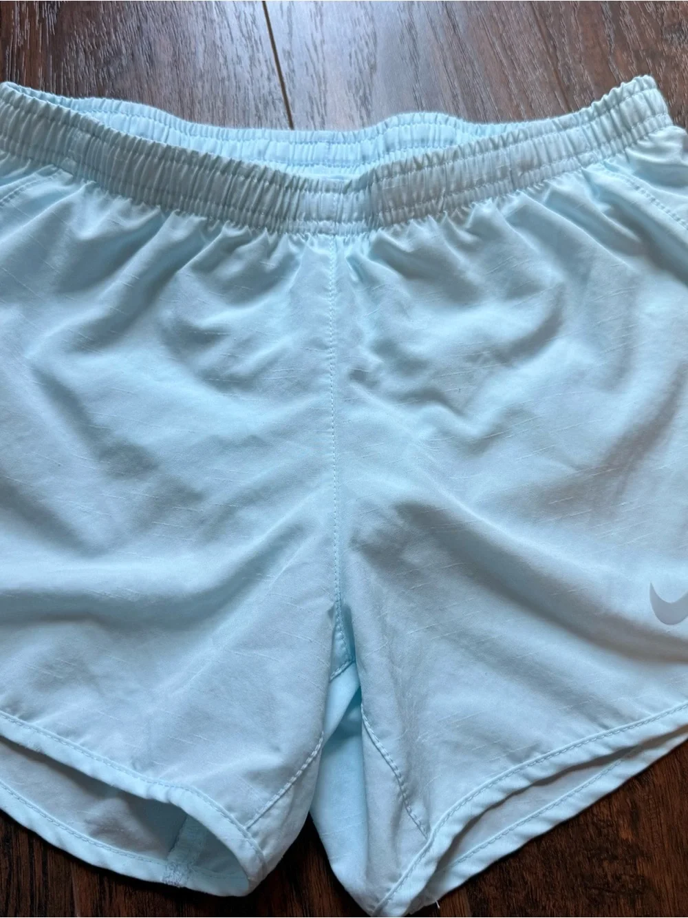 Nike Dri Fit Light / Ice Blue Performance Lined Running Shorts, XS